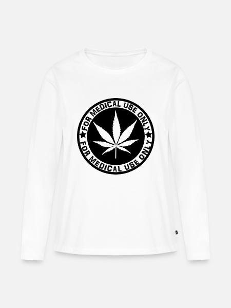 Marijuana Weed Gras - Frauen Premium Bio Langarmshirt - Weiß