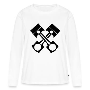 Kolben Tuning - Frauen Premium Bio Langarmshirt - Weiß - Vorne - Julia (174cm)
