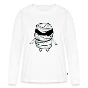 halloween Mumie - Frauen Premium Bio Langarmshirt - Weiß - Vorne - Julia (174cm)