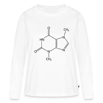 Molécule de chocolat - T-shirt manches longues Premium bio Femme - blanc - Devant - Julia (174cm)