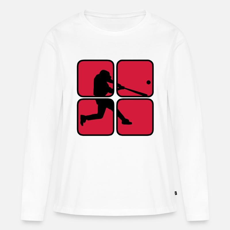 Baseball 2 - Frauen Premium Bio Langarmshirt - Weiß
