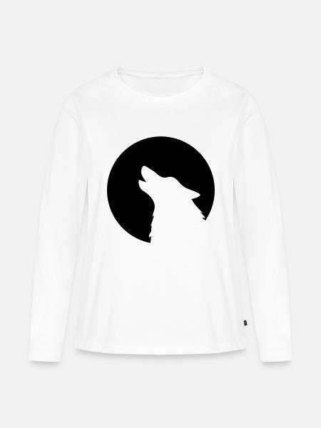 Werwolf - Frauen Premium Bio Langarmshirt - Weiß