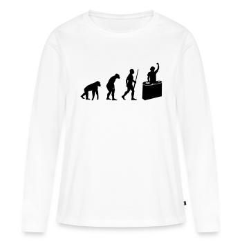DeeJay Evolution - Frauen Premium Bio Langarmshirt - Weiß - Vorne - Julia (174cm)