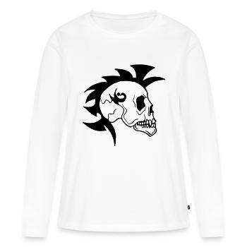 Skull - T-shirt manches longues Premium bio Femme - blanc - Devant - Julia (174cm)