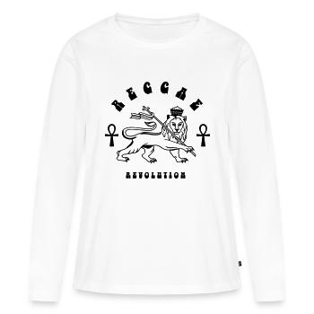 Reggae lion - T-shirt manches longues Premium bio Femme - blanc - Devant - Julia (174cm)