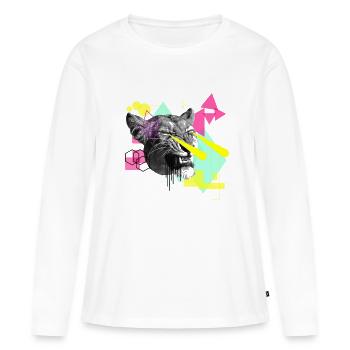 Lions Lie - T-shirt manches longues Premium bio Femme - blanc - Devant - Julia (174cm)