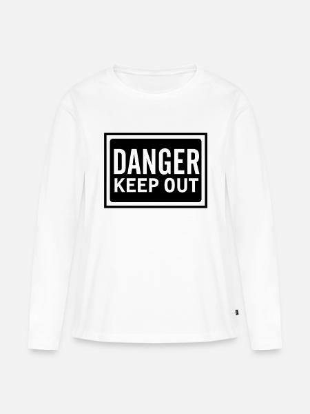 danger_keep_out_100 - Frauen Premium Bio Langarmshirt - Weiß