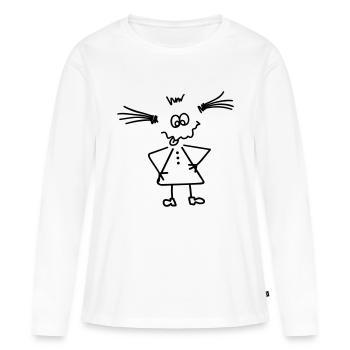 Freaky Girl Power - T-shirt manches longues Premium bio Femme - blanc - Devant - Julia (174cm)