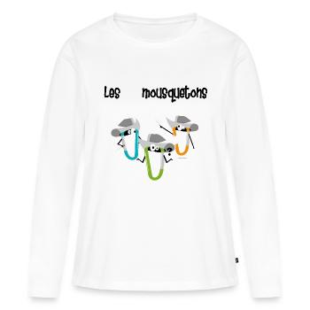 3 Karabiner - Frauen Premium Bio Langarmshirt - Weiß - Vorne - Julia (174cm)