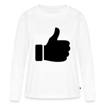 Thumbs up - T-shirt manches longues Premium bio Femme - blanc - Devant - Julia (174cm)