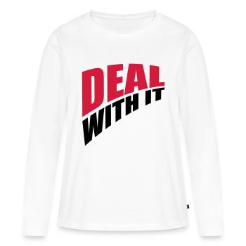 perspective spruch cool text deal with it relax - T-shirt manches longues Premium bio Femme - blanc - Devant - Julia (174cm)