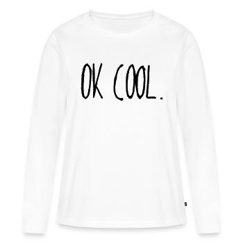 ok cool - T-shirt manches longues Premium bio Femme - blanc - Devant - Julia (174cm)