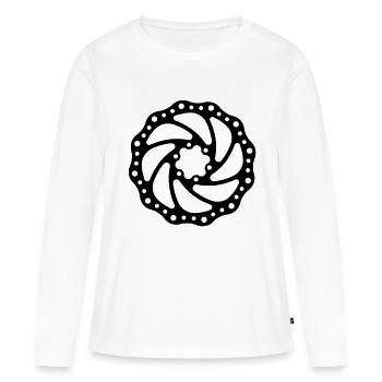 Disque de frein - T-shirt manches longues Premium bio Femme - blanc - Devant - Julia (174cm)