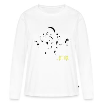 parapente ... défonce! - T-shirt manches longues Premium bio Femme - blanc - Devant - Julia (174cm)