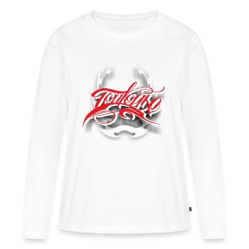 Toulouse - T-shirt manches longues Premium bio Femme - blanc - Devant - Julia (174cm)