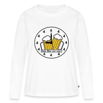 Kein Bier vor vier - Frauen Premium Bio Langarmshirt - Weiß - Vorne - Julia (174cm)