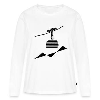 téléphérique 4 - T-shirt manches longues Premium bio Femme - blanc - Devant - Julia (174cm)