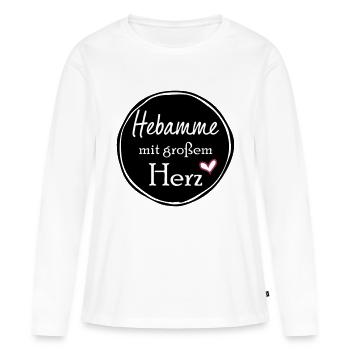Hebamme mit großem Herz - Frauen Premium Bio Langarmshirt - Weiß - Vorne - Julia (174cm)