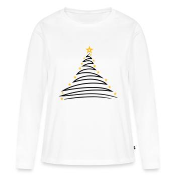 sapin sapin arbre sapin étoile joyeux chris - T-shirt manches longues Premium bio Femme - blanc - Devant - Julia (174cm)
