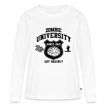 Zombie University - T-shirt manches longues Premium bio Femme - blanc - Devant - Julia (174cm)