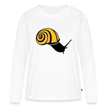 escargot snail schnecke caracol lumaca2 - T-shirt manches longues Premium bio Femme - blanc - Devant - Julia (174cm)