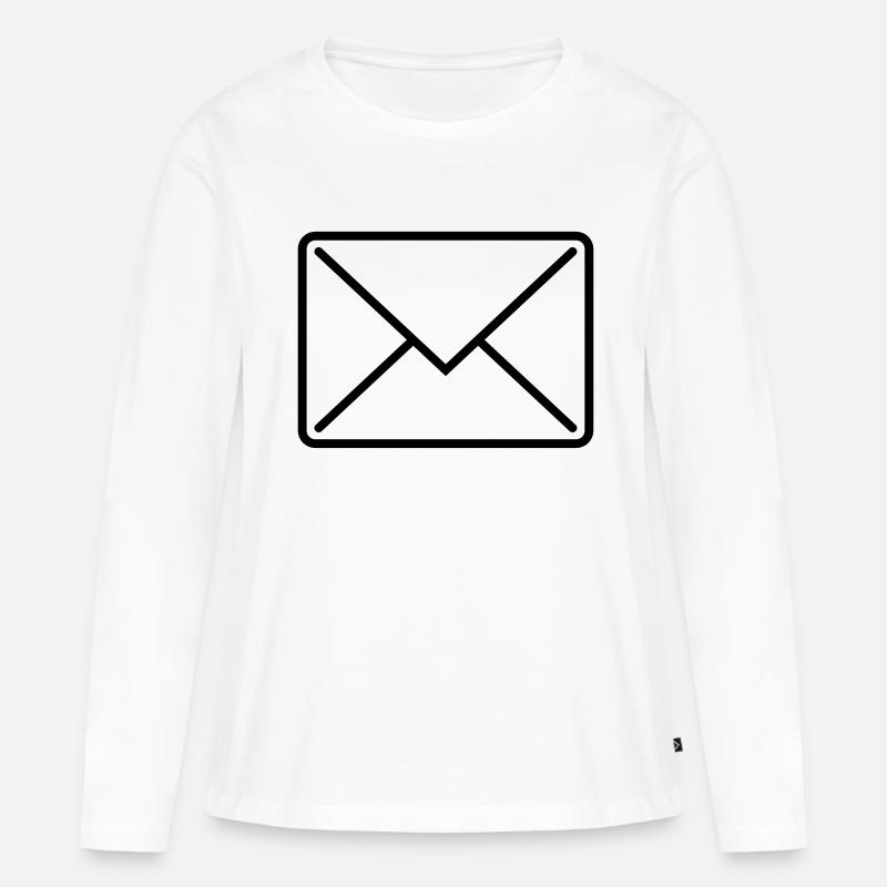 briefumschlag_icon1 - Frauen Premium Bio Langarmshirt - Weiß