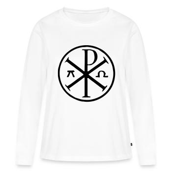 alpha omega - T-shirt manches longues Premium bio Femme - blanc - Devant - Julia (174cm)