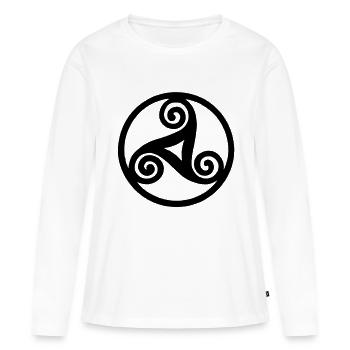 Celte - T-shirt manches longues Premium bio Femme - blanc - Devant - Julia (174cm)