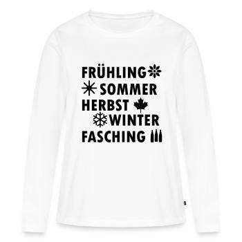fasching - Frauen Premium Bio Langarmshirt - Weiß - Vorne - Julia (174cm)