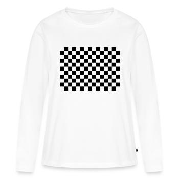 Damier - T-shirt manches longues Premium bio Femme - blanc - Devant - Julia (174cm)