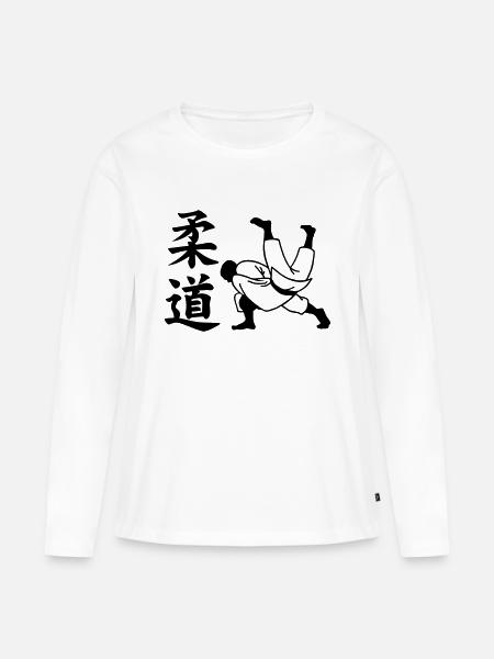 judo - Ekologisk långärmad premium-T-shirt dam - vit