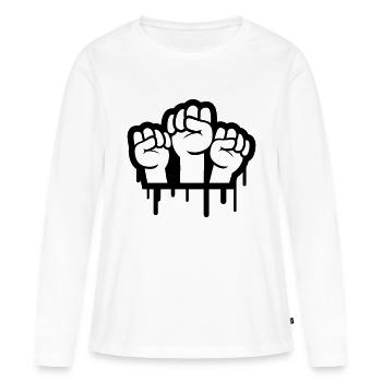 Revolution Graffiti - T-shirt manches longues Premium bio Femme - blanc - Devant - Julia (174cm)
