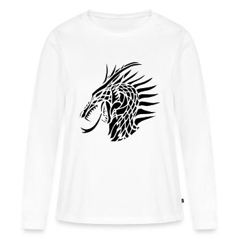 dragon_head - Frauen Premium Bio Langarmshirt - Weiß - Vorne - Julia (174cm)