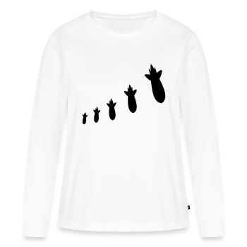 Bombs - T-shirt manches longues Premium bio Femme - blanc - Devant - Julia (174cm)