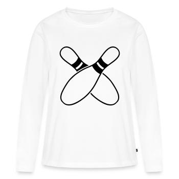 2 Bowling Pins - T-shirt manches longues Premium bio Femme - blanc - Devant - Julia (174cm)