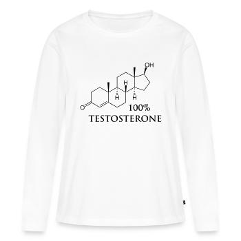 testosterone_100 - T-shirt manches longues Premium bio Femme - blanc - Devant - Julia (174cm)