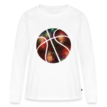basketball galaxy - T-shirt manches longues Premium bio Femme - blanc - Devant - Julia (174cm)