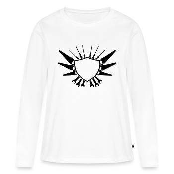 Craftsman Shield Logo - Frauen Premium Bio Langarmshirt - Weiß - Vorne - Julia (174cm)