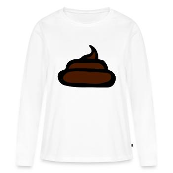 merde poo poop shit crap fun design - T-shirt manches longues Premium bio Femme - blanc - Devant - Julia (174cm)