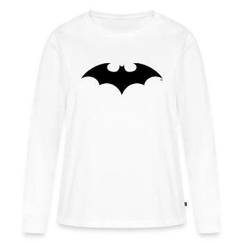 Logo Batman classique Tee-shirt Femme - T-shirt manches longues Premium bio Femme - blanc - Devant - Julia (174cm)