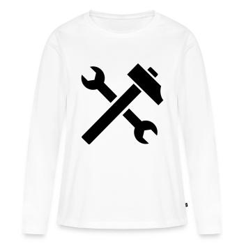 Tools - Women's Premium Organic Long Sleeve Shirt - white - Front - Julia (174cm)