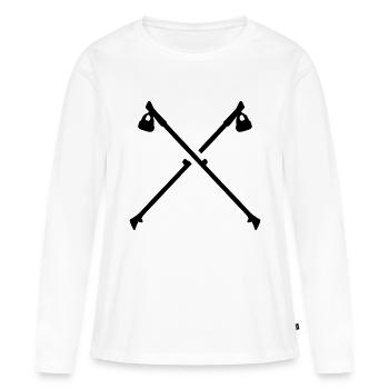 Nordic Walking - T-shirt manches longues Premium bio Femme - blanc - Devant - Julia (174cm)