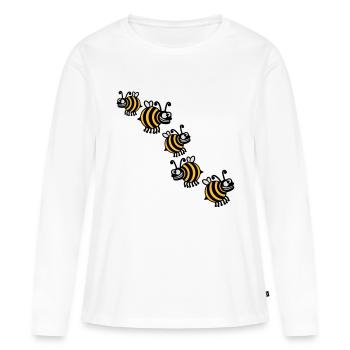 Abeilles fous épais - T-shirt manches longues Premium bio Femme - blanc - Devant - Julia (174cm)