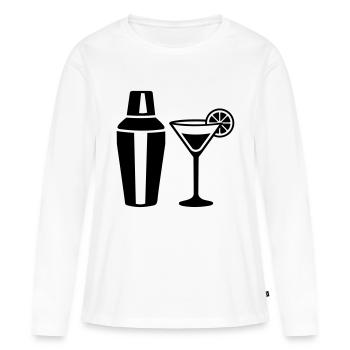 Cocktail - T-shirt manches longues Premium bio Femme - blanc - Devant - Julia (174cm)