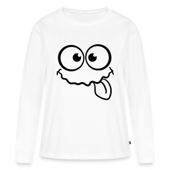 Sweet Sassy grinning face - Women's Premium Organic Long Sleeve Shirt - white - Front - Julia (174cm)