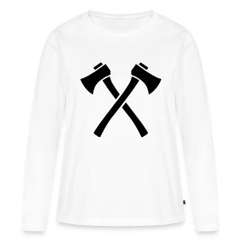 Axt - Frauen Premium Bio Langarmshirt - Weiß - Vorne - Julia (174cm)