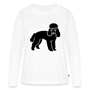 Caniche - T-shirt manches longues Premium bio Femme - blanc - Devant - Julia (174cm)