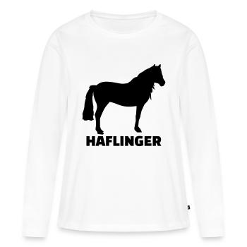 Haflinger cheval - T-shirt manches longues Premium bio Femme - blanc - Devant - Julia (174cm)