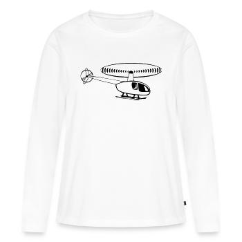 Hélicoptère - T-shirt manches longues Premium bio Femme - blanc - Devant - Julia (174cm)