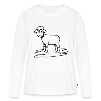 SHEEP BOOTS - Women's Premium Organic Long Sleeve Shirt - white - Front - Julia (174cm)